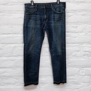 ⭐️ Citizens of Humanity Agnes Crop Mid Rise Slim Straight Raw Hem Jeans Size 32